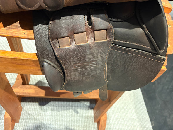 #2386 17" GBS Sellier Jumping Saddle Semi Deep Seat WIDE